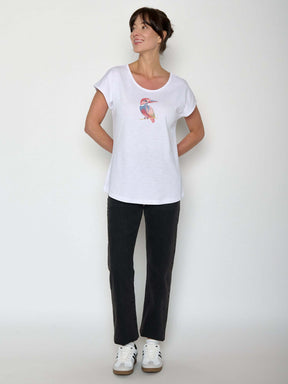 White: Lässiges T-Shirt aus Bio-Baumwolle für Damen [21558]