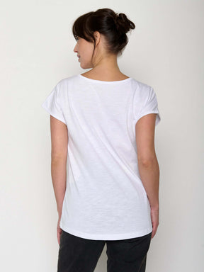 White: Lässiges T-Shirt aus Bio-Baumwolle für Damen [21559]