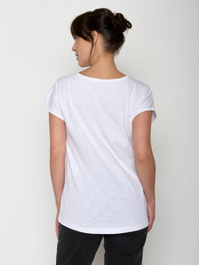 White: Lässiges T-Shirt aus Bio-Baumwolle für Damen [21559]