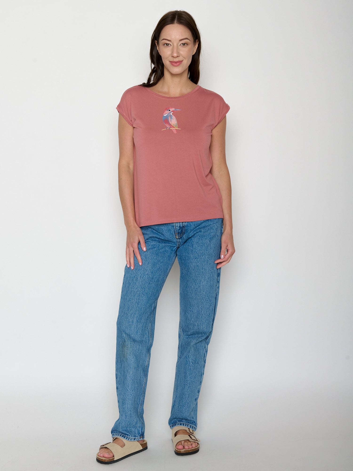 Dark Rose: Lässiges Shirt aus LENZING™ TENCEL™ Mix für Damen [21563]