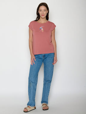 Dark Rose: Lässiges Shirt aus LENZING™ TENCEL™ Mix für Damen [21563]