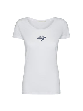 White: Sportliches T-Shirt aus Bio-Baumwolle für Damen [21571]