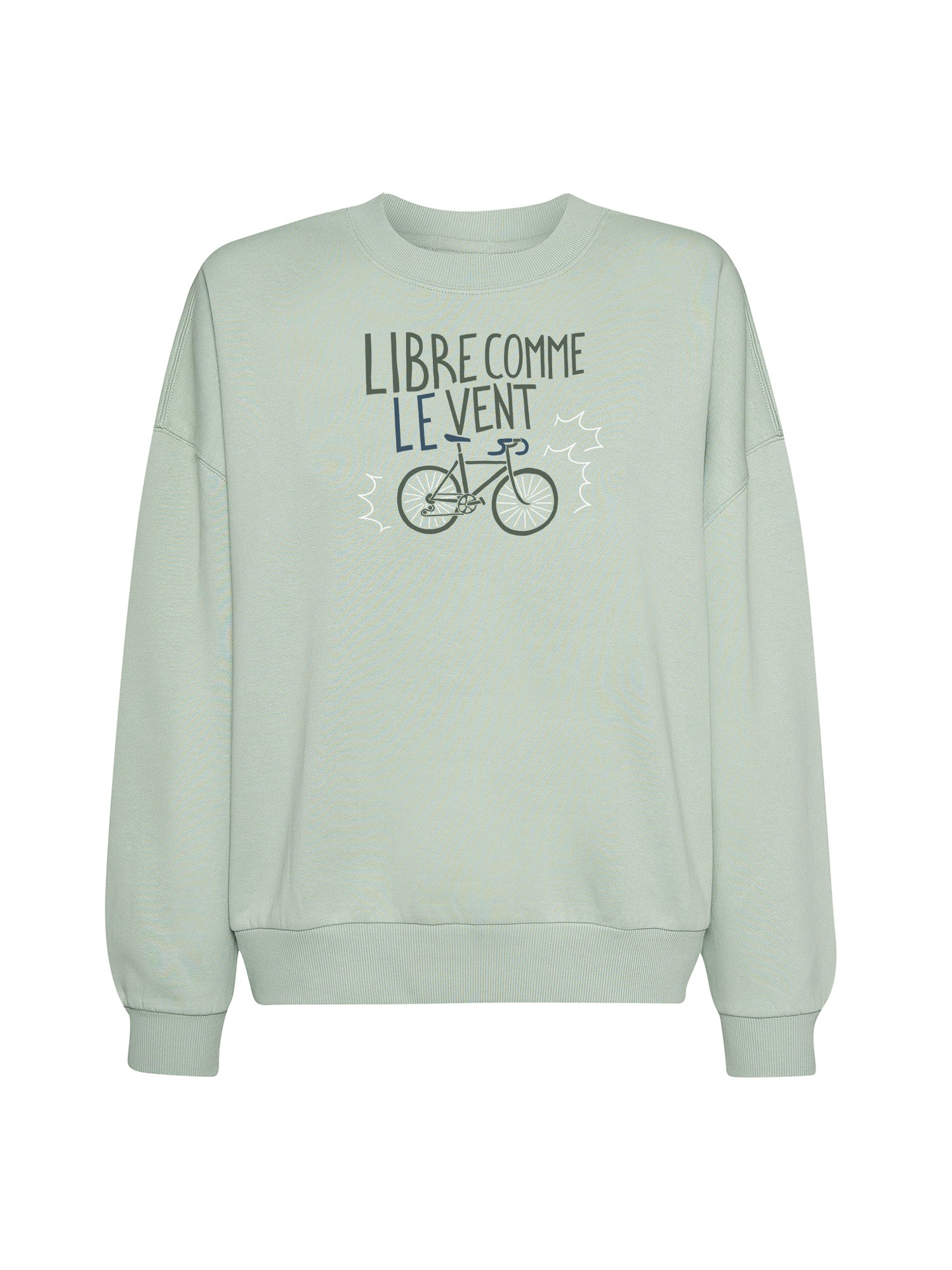 Muted Mint: Lässiges Sweatshirt aus Bio-Baumwolle für Damen [21576]