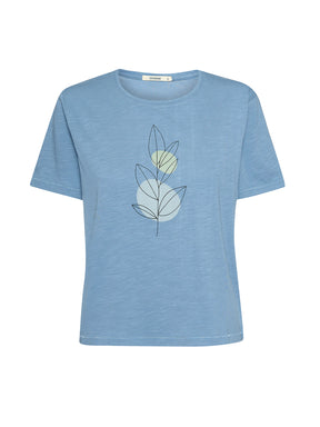Glacier Blue : Kastiges T-Shirt aus Bio-Baumwolle für Damen [21581]