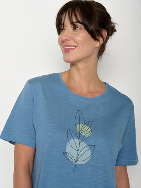 Glacier Blue : Kastiges T-Shirt aus Bio-Baumwolle für Damen [21583]