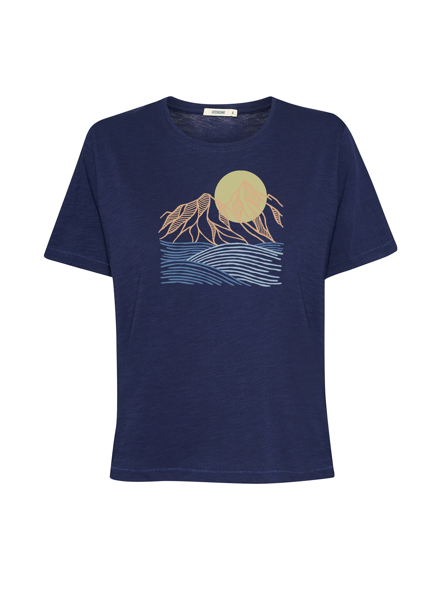 Navy: Kastiges T-Shirt aus Bio-Baumwolle für Damen [21591]