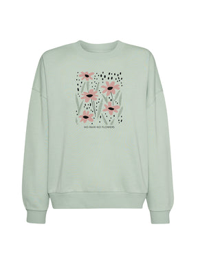 Muted Mint: Lässiges Sweatshirt aus Bio-Baumwolle für Damen [21596]