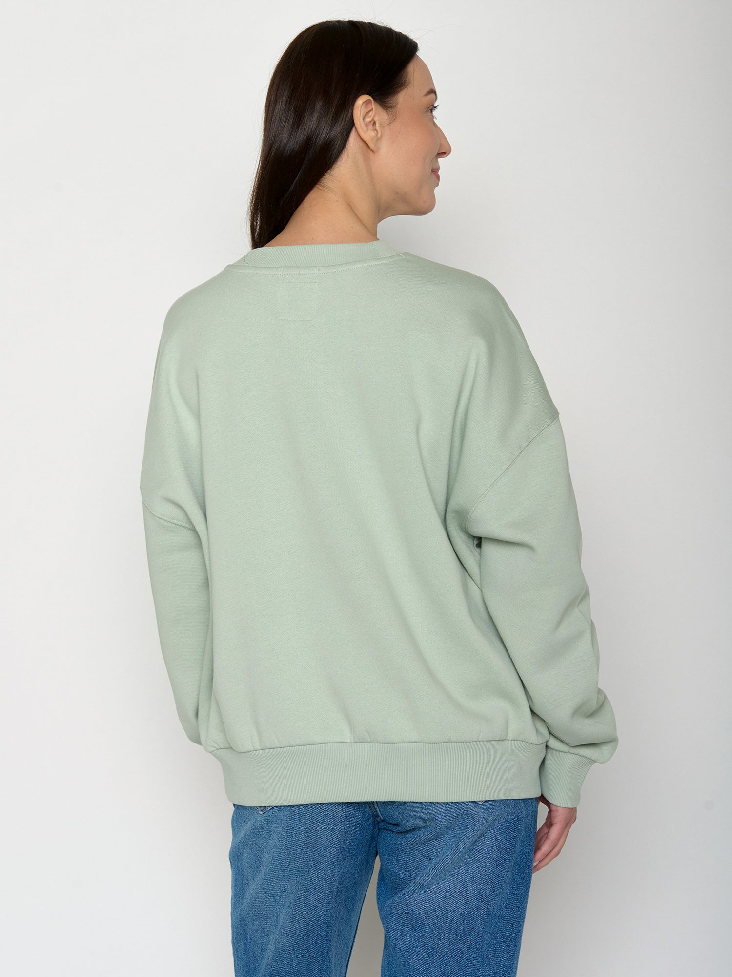 Muted Mint: Lässiges Sweatshirt aus Bio-Baumwolle für Damen [21600]