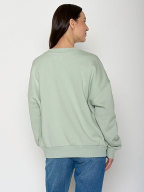 Muted Mint: Lässiges Sweatshirt aus Bio-Baumwolle für Damen [21600]