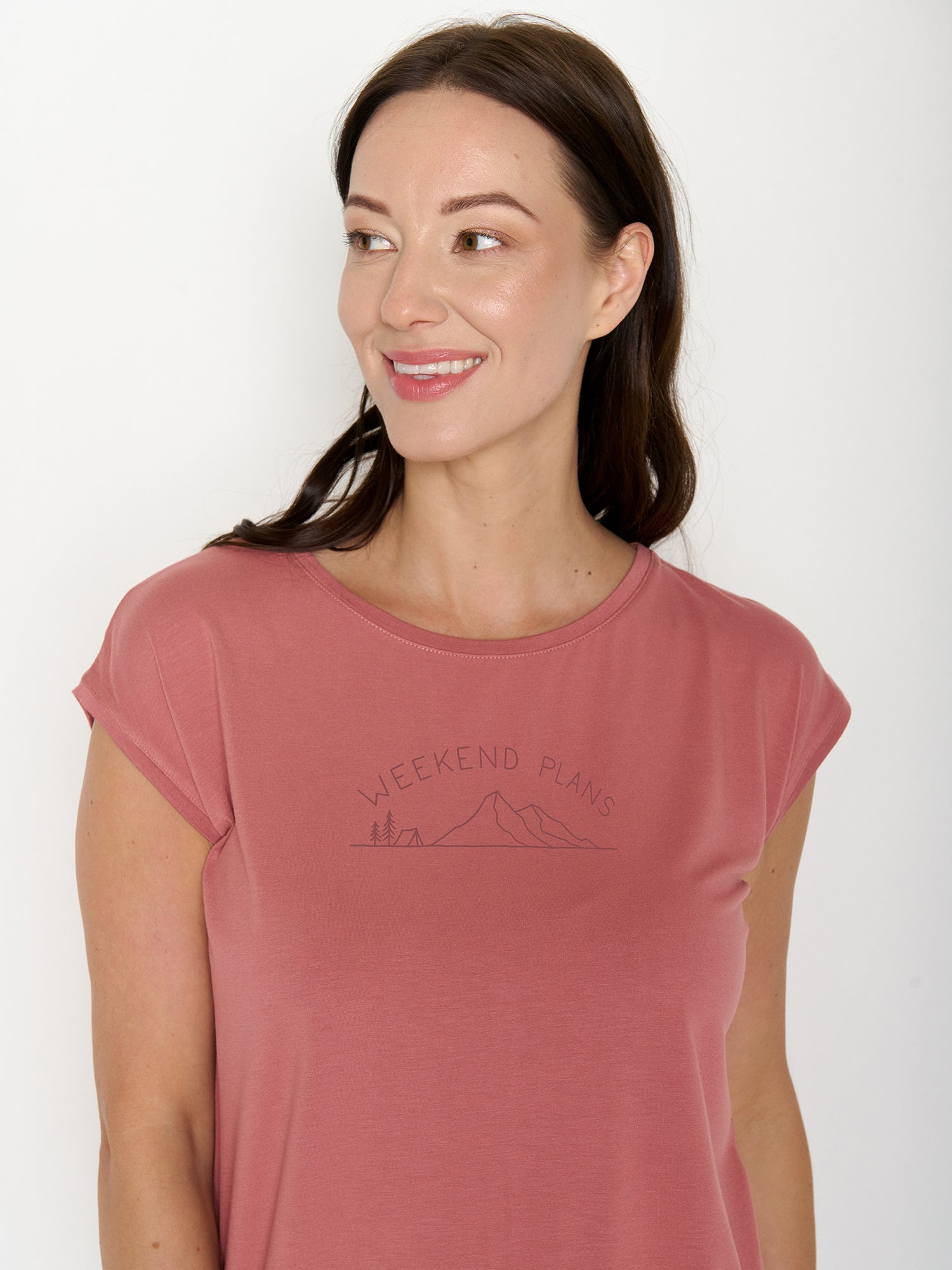 Dark Rose: Lässiges Shirt aus LENZING™ TENCEL™ Mix für Damen [21603]