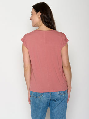Dark Rose: Lässiges Shirt aus LENZING™ TENCEL™ Mix für Damen [21605]