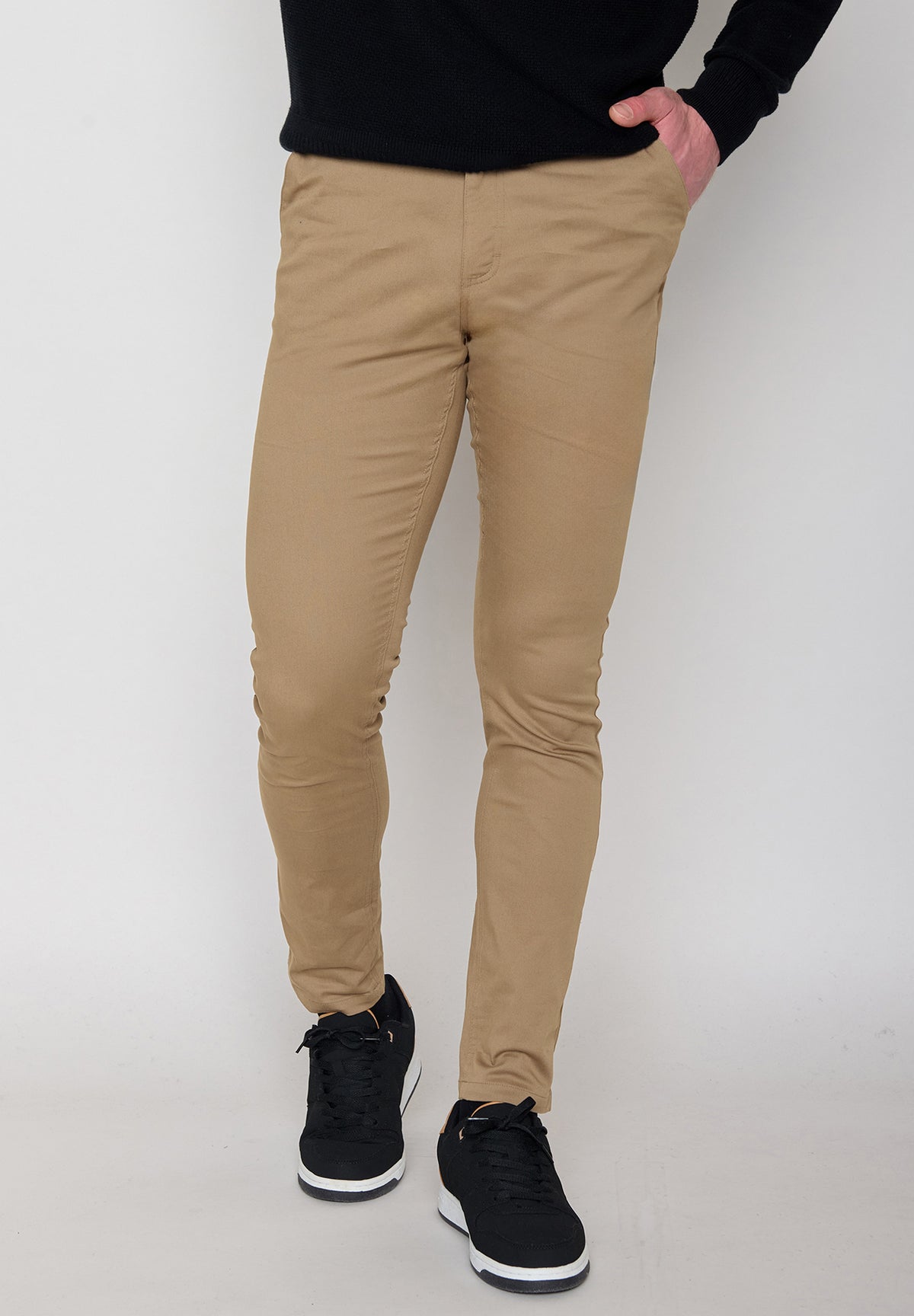 Beige: Gemütliche Chino aus Bio-Baumwoll Mix für Herren [21701]