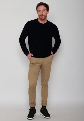 Beige: Gemütliche Chino aus Bio-Baumwoll Mix für Herren [21702]