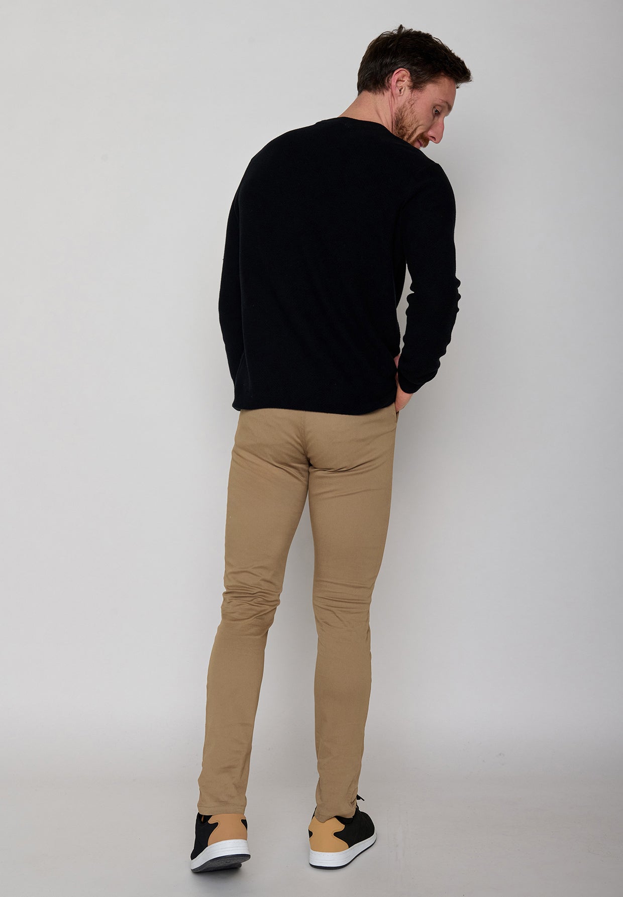 Beige: Gemütliche Chino aus Bio-Baumwoll Mix für Herren [21704]