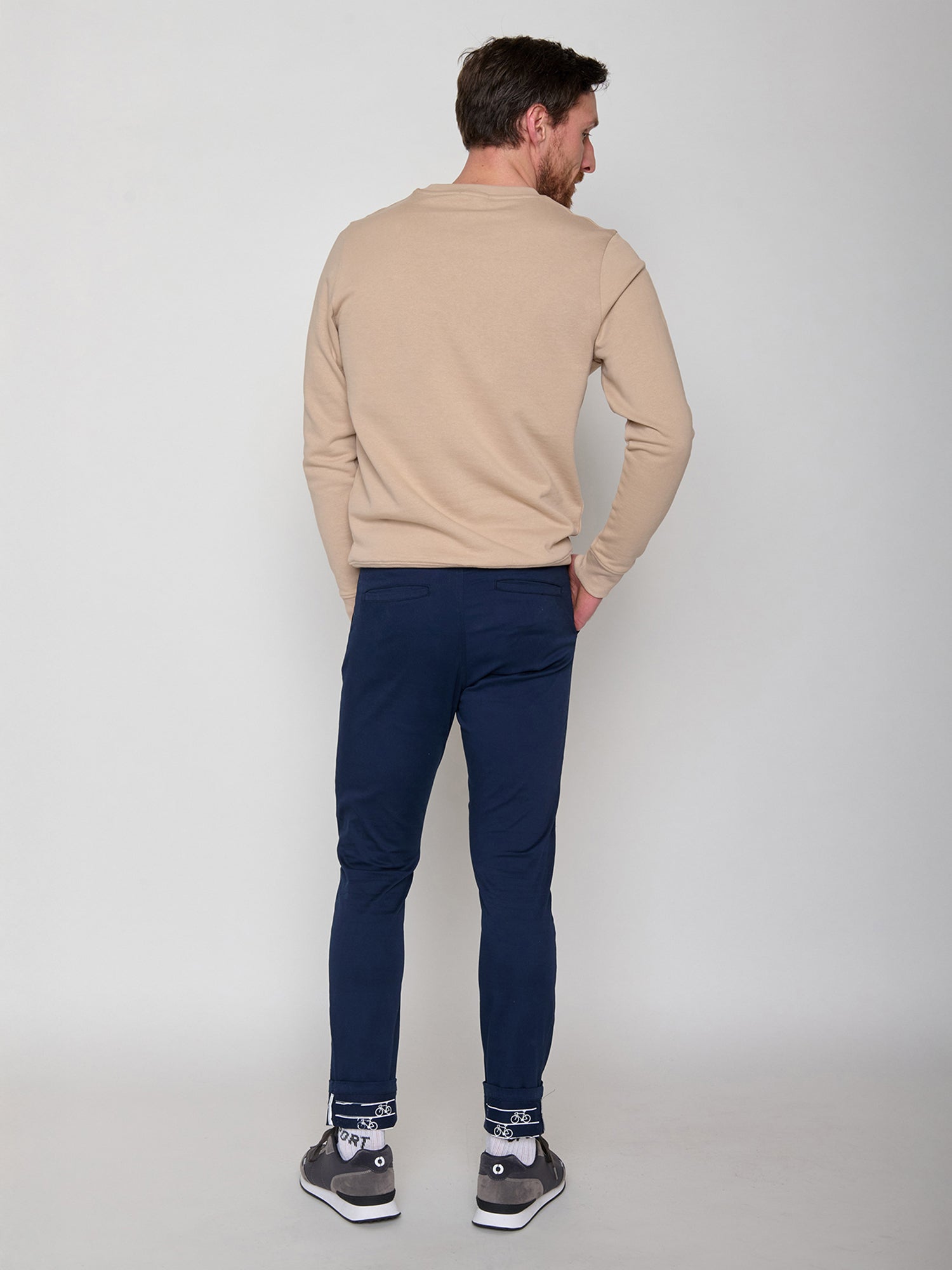 Navy: Gemütliche Chino aus Bio-Baumwoll Mix für Herren [21714]