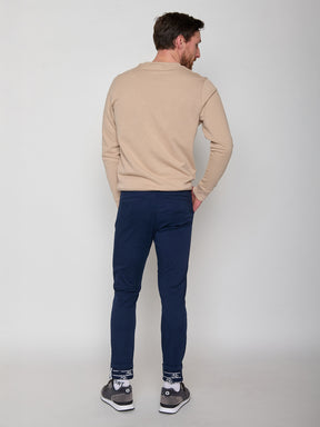 Navy: Gemütliche Chino aus Bio-Baumwoll Mix für Herren [21714]