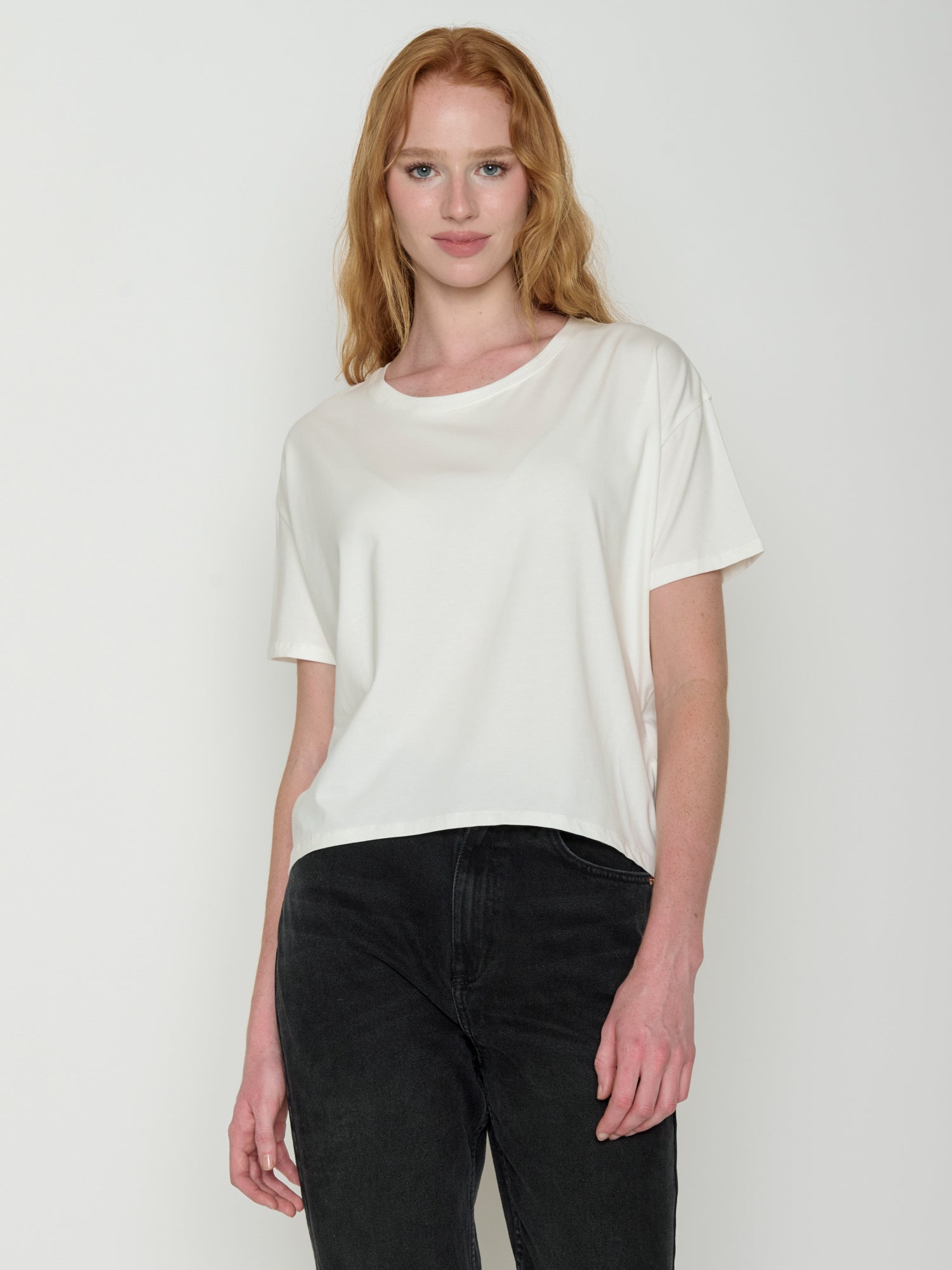 Moonstone: Lässiges T-Shirt aus Bio-Baumwoll-Mix für Damen [21725]