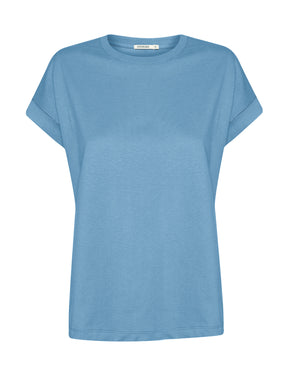 Glacier Blue : Sportliches T-Shirt aus Bio-Baumwolle mit Rollup Sleeve für Damen [21729]