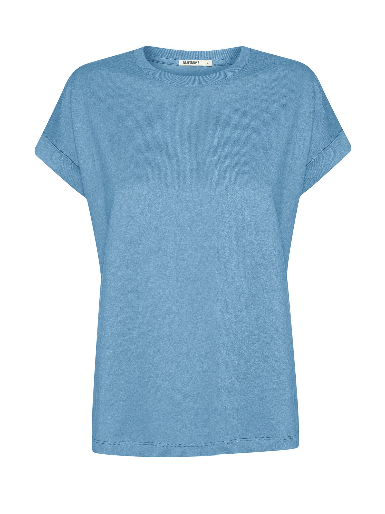 Glacier Blue : Sportliches T-Shirt aus Bio-Baumwolle mit Rollup Sleeve für Damen [21729]