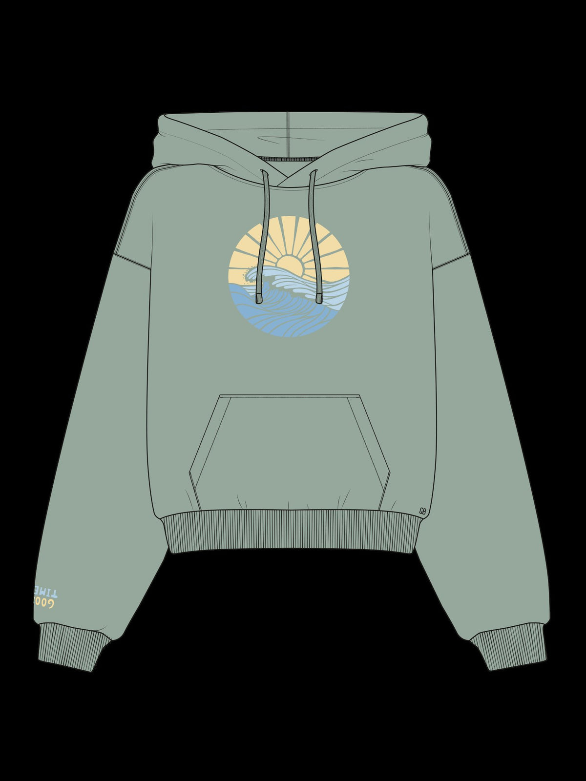 Muted Mint: Lässiger Hoodie aus Bio-Baumwolle für Damen [21752]