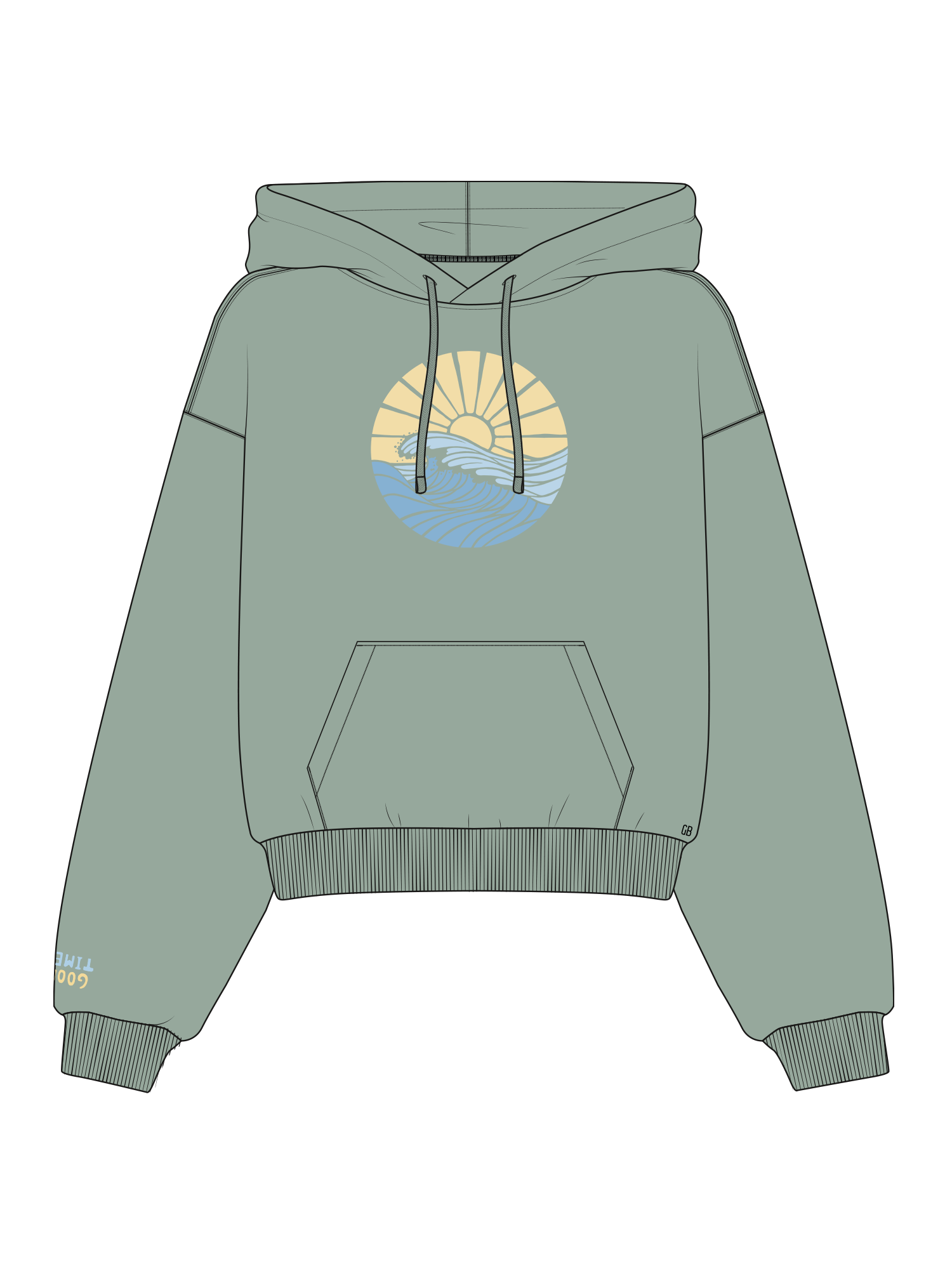 Muted Mint: Lässiger Hoodie aus Bio-Baumwolle für Damen [21752]