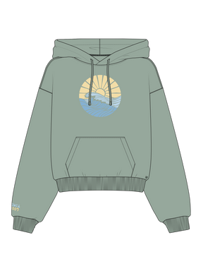 Muted Mint: Lässiger Hoodie aus Bio-Baumwolle für Damen [21752]