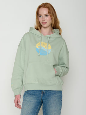Muted Mint: Lässiger Hoodie aus Bio-Baumwolle für Damen [21753]