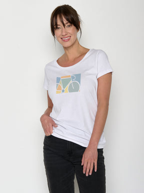 White: Sportliches T-Shirt aus Bio-Baumwolle für Damen [21957]