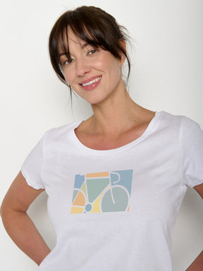 White: Sportliches T-Shirt aus Bio-Baumwolle für Damen [21958]