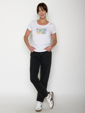 White: Sportliches T-Shirt aus Bio-Baumwolle für Damen [21959]