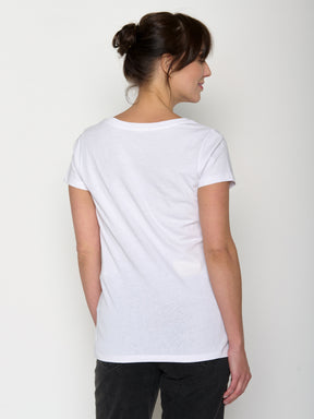 White: Sportliches T-Shirt aus Bio-Baumwolle für Damen [21960]