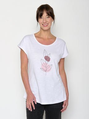 Glacier Blue : Sportliches T-Shirt aus Bio-Baumwolle mit Rollup Sleeve für Damen [21961]