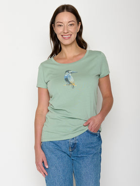 Pale Green: Sportliches T-Shirt aus Bio-Baumwolle für Damen [21962]