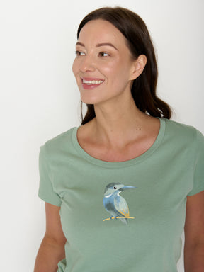 Pale Green: Sportliches T-Shirt aus Bio-Baumwolle für Damen [21963]