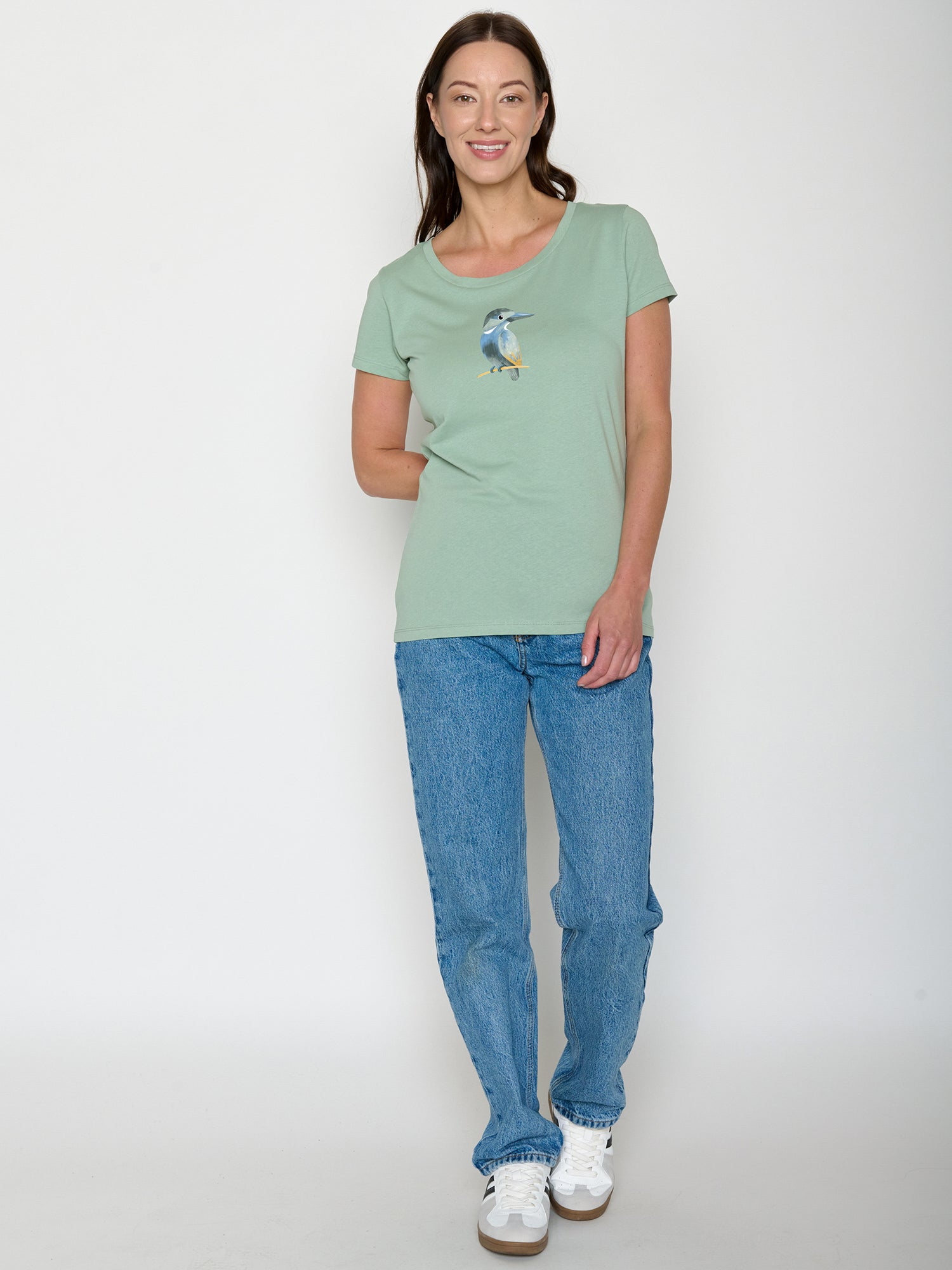 Pale Green: Sportliches T-Shirt aus Bio-Baumwolle für Damen [21964]