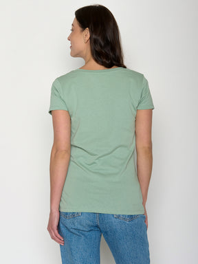 Pale Green: Sportliches T-Shirt aus Bio-Baumwolle für Damen [21965]