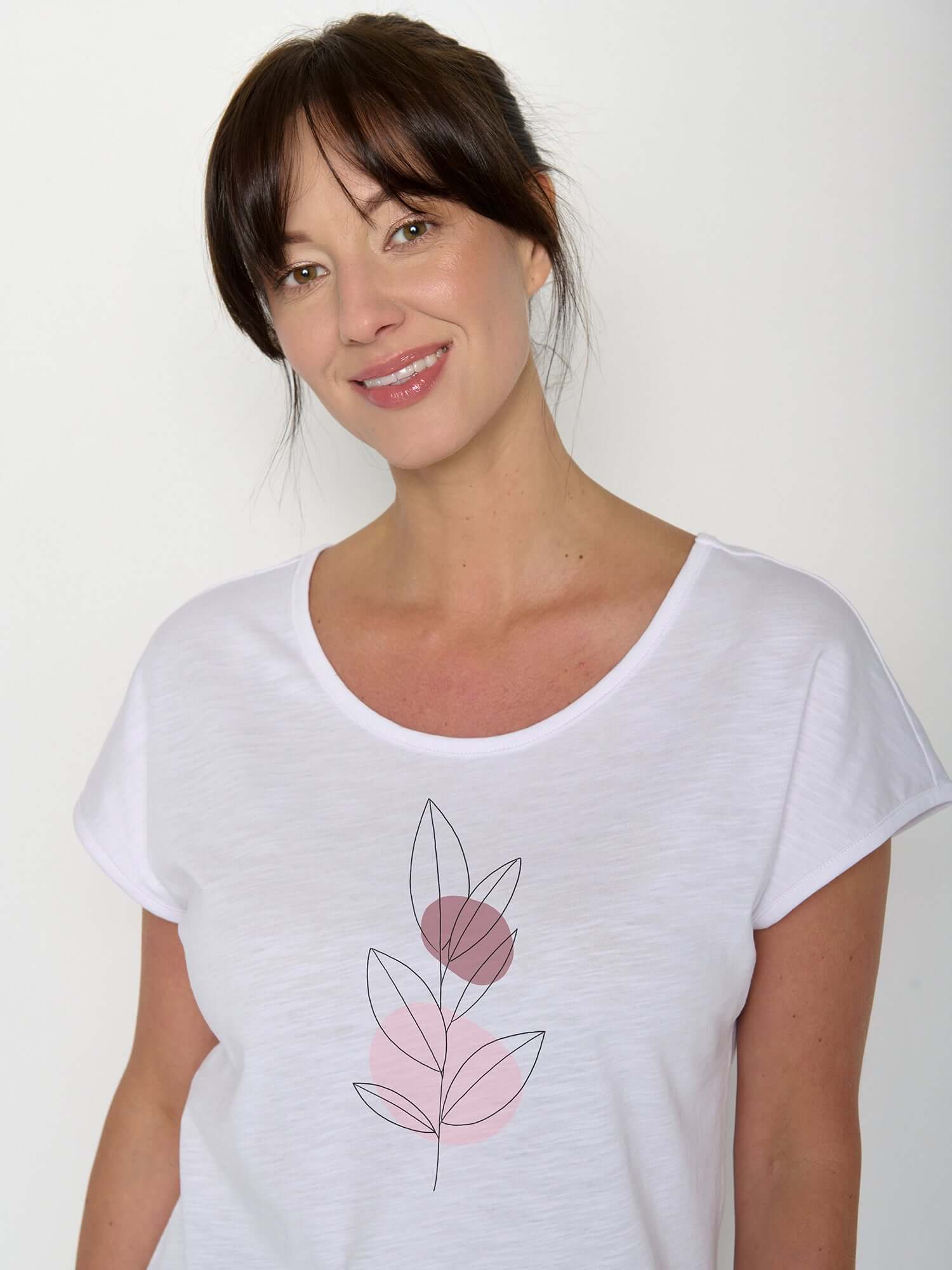 White: Lässiges T-Shirt aus Bio-Baumwolle für Damen [21966]