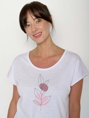White: Lässiges T-Shirt aus Bio-Baumwolle für Damen [21966]