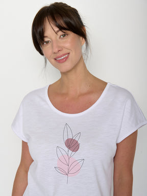 White: Lässiges T-Shirt aus Bio-Baumwolle für Damen [21966]