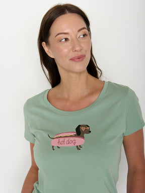 Pale Green: Sportliches T-Shirt aus Bio-Baumwolle für Damen [21979]