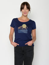 Navy: Sportliches T-Shirt aus Bio-Baumwolle für Damen [21986]