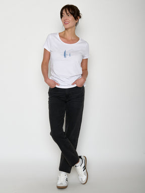 White: Sportliches T-Shirt aus Bio-Baumwolle für Damen [22013]