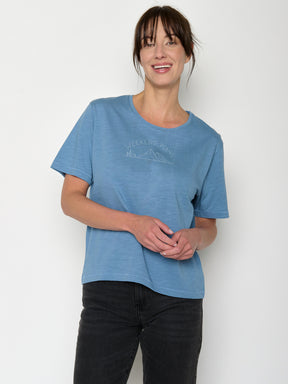 Glacier Blue : Kastiges T-Shirt aus Bio-Baumwolle für Damen [22031]
