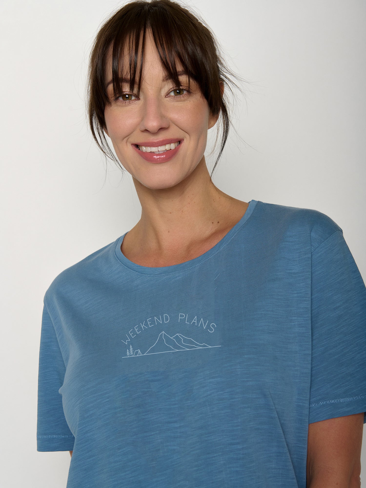 Glacier Blue : Kastiges T-Shirt aus Bio-Baumwolle für Damen [22032]