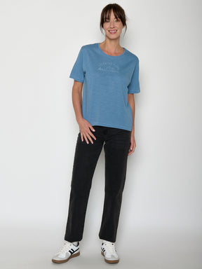 Glacier Blue : Kastiges T-Shirt aus Bio-Baumwolle für Damen [22033]