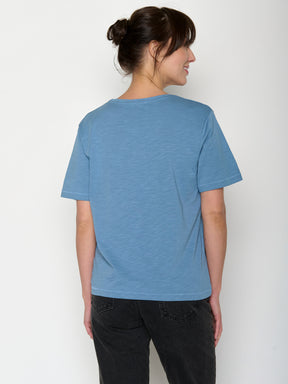 Glacier Blue : Kastiges T-Shirt aus Bio-Baumwolle für Damen [22034]