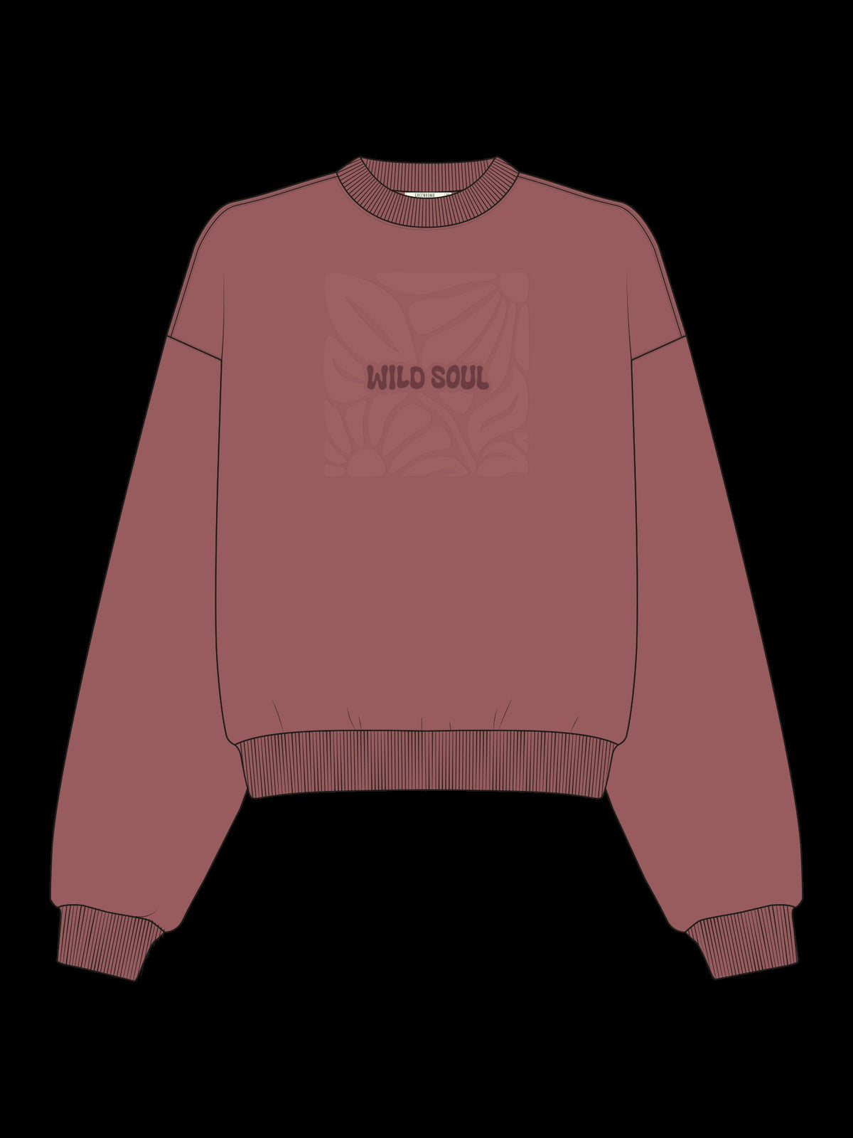 Dark Rose: Lässiges Sweatshirt aus Bio-Baumwolle für Damen [22035]