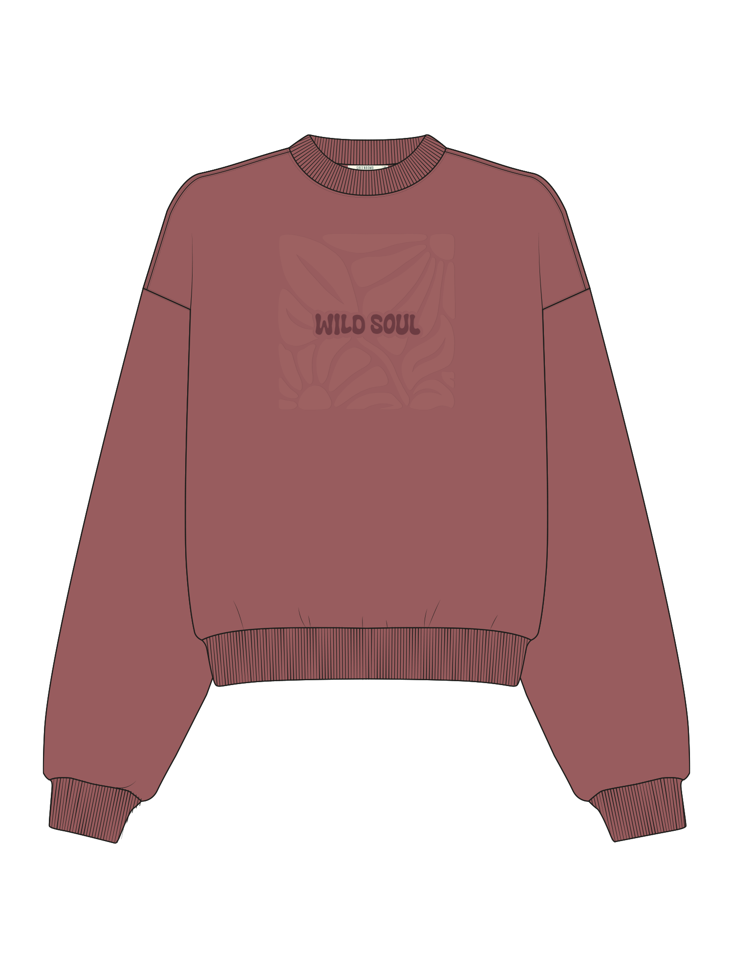 Dark Rose: Lässiges Sweatshirt aus Bio-Baumwolle für Damen [22035]