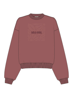 Dark Rose: Lässiges Sweatshirt aus Bio-Baumwolle für Damen [22035]