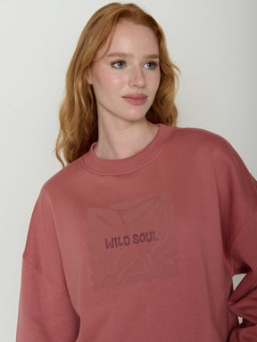 Dark Rose: Lässiges Sweatshirt aus Bio-Baumwolle für Damen [22037]